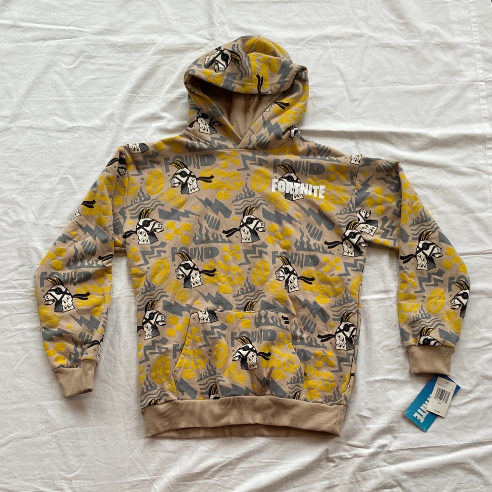 Epic Games Fortnite Hoodie Llama Supply Co Youth XL 18/20 - Yellow and Tan NWT